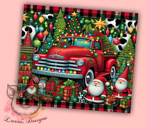 Christmas Truck Tumbler, Gnome Tumbler Wrap, Snowflake Design, 20oz Tumbler, Holiday Sublimation, Cute Gnome Gift, Digital Tumbler Wrap Sublimation Lara' s Designs 