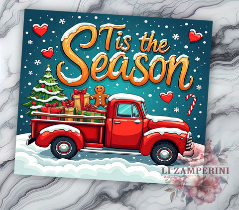 Christmas Truck Tumbler, Red Truck Design, 20 Oz Tumbler, Sublimation PNG, Holiday Drinkware, Winter Decor, Christmas Sublimation Design Sublimation Li Zamperini 