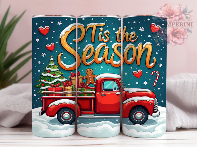 Christmas Truck Tumbler, Red Truck Design, 20 Oz Tumbler, Sublimation PNG, Holiday Drinkware, Winter Decor, Christmas Sublimation Design Sublimation Li Zamperini 