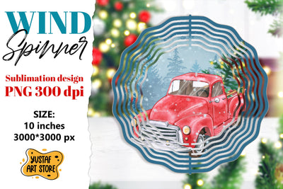Christmas truck wind spinner. Winter sublimation design Sublimation Yustaf Art Store 