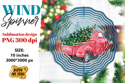Christmas truck wind spinner. Winter sublimation design Sublimation Yustaf Art Store 