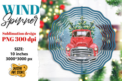 Christmas truck wind spinner. Winter sublimation design Sublimation Yustaf Art Store 