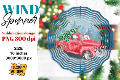 Christmas truck wind spinner. Winter sublimation design Sublimation Yustaf Art Store 