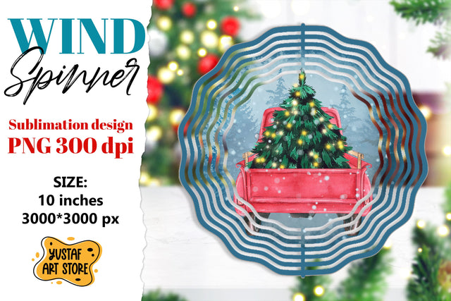 Christmas truck wind spinner. Winter sublimation design Sublimation Yustaf Art Store 