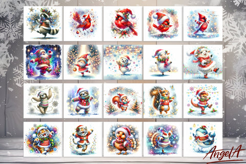 Christmas tumbler bundle / Funny Christmas animal images PNG Sublimation Angelina Semenova 