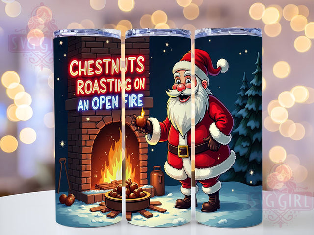 Christmas Tumbler, Chestnuts Roasting, Holiday Decor, Sublimation Design, 20oz Tumbler, Winter Gifts, Cozy Season, PNG File Sublimation SvggirlplusArt 