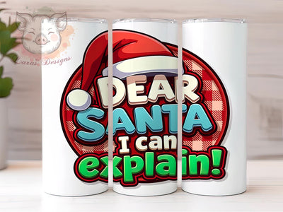 Christmas Tumbler, Dear Santa Quote, Funny Christmas Gift, Holiday Sublimation, 20oz Tumbler, Santa Humor, Unique Christmas Gifts Sublimation Lara' s Designs 