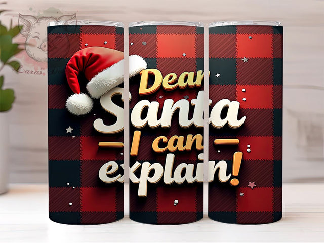 Christmas Tumbler, Dear Santa Quote, Funny Christmas Gift, Holiday Sublimation, 20oz Tumbler, Santa Humor, Unique Christmas Gifts Sublimation Lara' s Designs 