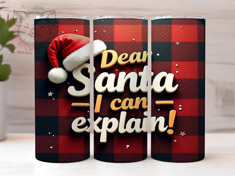 Christmas Tumbler, Dear Santa Quote, Funny Christmas Gift, Holiday Sublimation, 20oz Tumbler, Santa Humor, Unique Christmas Gifts Sublimation Lara' s Designs 