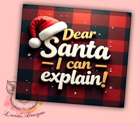 Christmas Tumbler, Dear Santa Quote, Funny Christmas Gift, Holiday Sublimation, 20oz Tumbler, Santa Humor, Unique Christmas Gifts Sublimation Lara' s Designs 