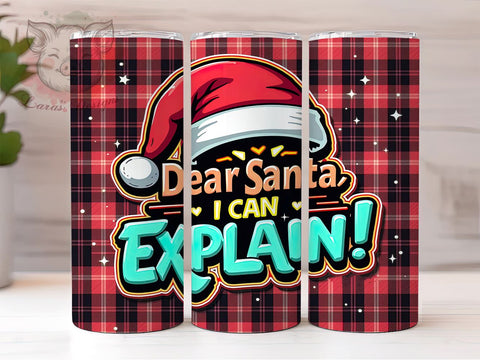 Christmas Tumbler, Dear Santa Quote, Funny Christmas Gift, Holiday Sublimation, 20oz Tumbler, Santa Humor, Unique Christmas Gifts Sublimation Lara' s Designs 