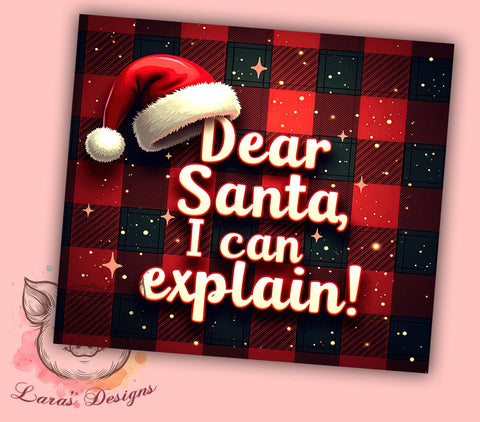 Christmas Tumbler, Dear Santa Quote, Funny Christmas Gift, Holiday Sublimation, 20oz Tumbler, Santa Humor, Unique Christmas Gifts Sublimation Lara' s Designs 