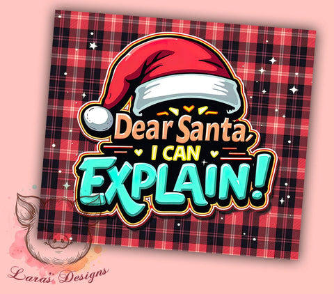 Christmas Tumbler, Dear Santa Quote, Funny Christmas Gift, Holiday Sublimation, 20oz Tumbler, Santa Humor, Unique Christmas Gifts Sublimation Lara' s Designs 