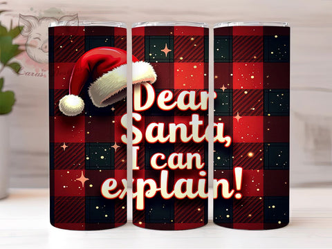 Christmas Tumbler, Dear Santa Quote, Funny Christmas Gift, Holiday Sublimation, 20oz Tumbler, Santa Humor, Unique Christmas Gifts Sublimation Lara' s Designs 