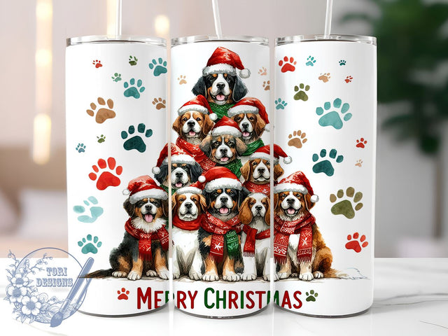 Christmas Tumbler, Dog Lover, Merry Christmas, Sublimation PNG, Holiday Dogs, Pet Gifts, Festive Drinkware, Cute Christmas Dogs Sublimation ToriDesigns 