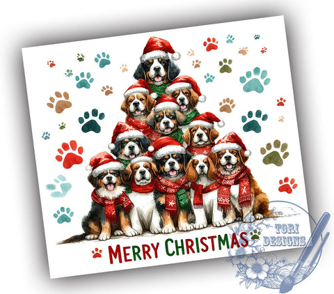 Christmas Tumbler, Dog Lover, Merry Christmas, Sublimation PNG, Holiday Dogs, Pet Gifts, Festive Drinkware, Cute Christmas Dogs Sublimation ToriDesigns 