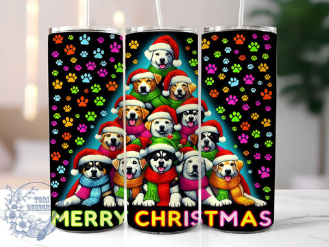 Christmas Tumbler, Dog Lover, Merry Christmas, Sublimation PNG, Holiday Dogs, Pet Gifts, Festive Drinkware, Cute Christmas Dogs Sublimation ToriDesigns 