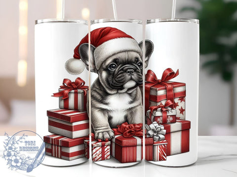 Christmas Tumbler, French Bulldog Gift, Sublimation PNG, Holiday Drinkware, Dog Lover Mug, Cute Dog Tumbler, Personalized Christmas Gift Sublimation ToriDesigns 
