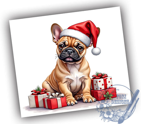 Christmas Tumbler, French Bulldog Gift, Sublimation PNG, Holiday Drinkware, Dog Lover Mug, Cute Dog Tumbler, Personalized Christmas Gift Sublimation ToriDesigns 