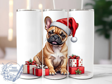 Christmas Tumbler, French Bulldog Gift, Sublimation PNG, Holiday Drinkware, Dog Lover Mug, Cute Dog Tumbler, Personalized Christmas Gift Sublimation ToriDesigns 