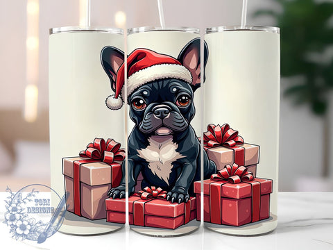 Christmas Tumbler, French Bulldog Gift, Sublimation PNG, Holiday Drinkware, Dog Lover Mug, Cute Dog Tumbler, Personalized Christmas Gift Sublimation ToriDesigns 