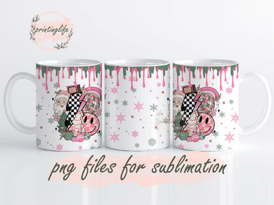 Christmas Tumbler Mega Christmas Mug Sublimation Designs, Christmas Wrap, Tumbler Design Template - PNG 11oz Sublimation PrintingLife 