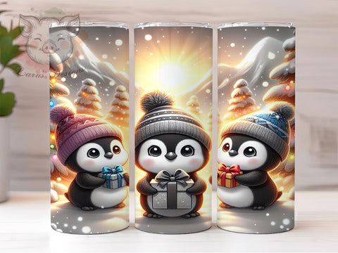 Christmas Tumbler, Penguin Tumbler Wrap, 20oz Tumbler, Holiday Sublimation, Cute Penguins, Digital Tumbler Wrap, Winter Design Sublimation Lara' s Designs 