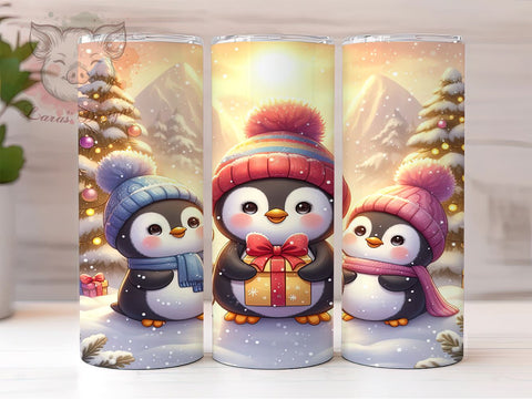 Christmas Tumbler, Penguin Tumbler Wrap, 20oz Tumbler, Holiday Sublimation, Cute Penguins, Digital Tumbler Wrap, Winter Design Sublimation Lara' s Designs 