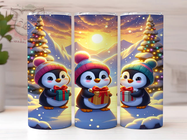 Christmas Tumbler, Penguin Tumbler Wrap, 20oz Tumbler, Holiday Sublimation, Cute Penguins, Digital Tumbler Wrap, Winter Design Sublimation Lara' s Designs 