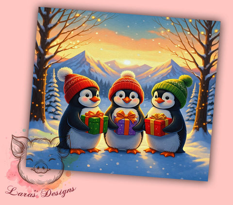 Christmas Tumbler, Penguin Tumbler Wrap, 20oz Tumbler, Holiday Sublimation, Cute Penguins, Digital Tumbler Wrap, Winter Design Sublimation Lara' s Designs 