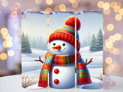 Christmas Tumbler Snowman 20oz Skinny Tumbler Wrap 20 oz Sublimation Tumbler Designs Cardinal Sublimation SvggirlplusArt 