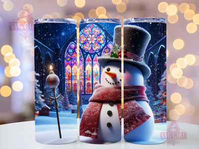 Christmas Tumbler Snowman 20oz Skinny Tumbler Wrap 20 oz Sublimation Tumbler Designs Png Sublimation SvggirlplusArt 