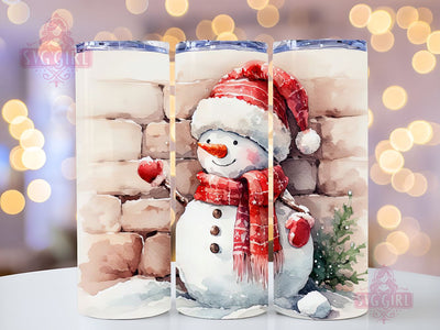 Christmas Tumbler Snowman 20oz Skinny Tumbler Wrap 20 oz Sublimation Tumbler Designs Png Sublimation SvggirlplusArt 