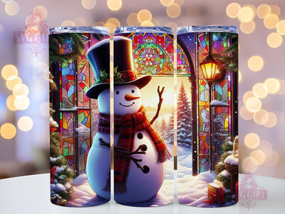 Christmas Tumbler Snowman 20oz Skinny Tumbler Wrap 20 oz Sublimation Tumbler Designs Png Sublimation SvggirlplusArt 
