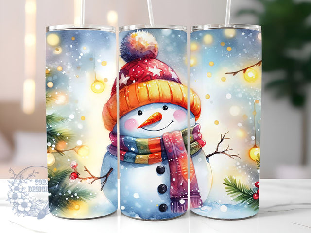 Christmas Tumbler Snowman 20oz Skinny Tumbler Wrap 20 oz Sublimation Tumbler Designs Png Sublimation ToriDesigns 