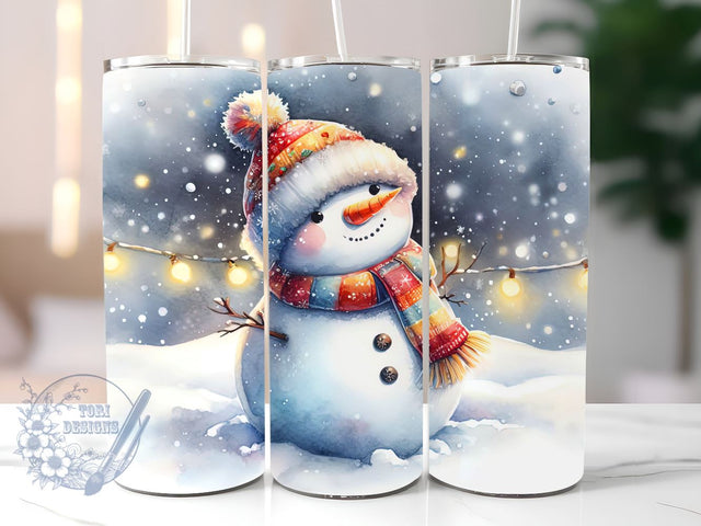 Christmas Tumbler Snowman 20oz Skinny Tumbler Wrap 20 oz Sublimation Tumbler Designs Png Sublimation ToriDesigns 