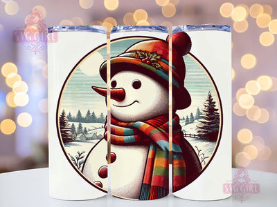 Christmas Tumbler Snowman 20oz Skinny Tumbler Wrap 20 oz Sublimation Tumbler Designs Sublimation SvggirlplusArt 