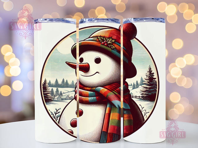 Christmas Tumbler Snowman 20oz Skinny Tumbler Wrap 20 oz Sublimation Tumbler Designs Sublimation SvggirlplusArt 