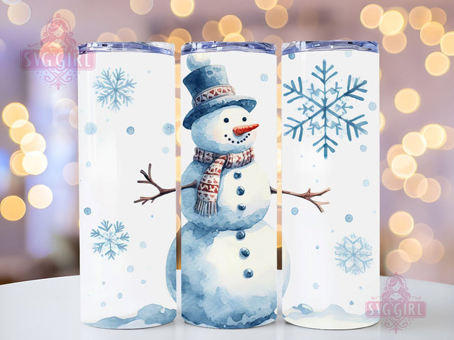 Christmas Tumbler Snowman 20oz Skinny Tumbler Wrap 20 oz Sublimation Tumbler Designs Sublimation SvggirlplusArt 
