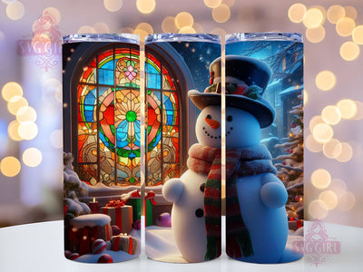 Christmas Tumbler Snowman 20oz Skinny Tumbler Wrap 20 oz Sublimation Tumbler Designs Sublimation SvggirlplusArt 