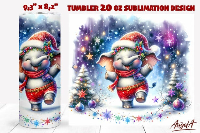 Christmas tumbler sublimation, baby elephant tumbler wrap Sublimation Angelina Semenova 