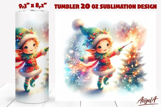 Christmas tumbler sublimation, Christmas elf sublimation Sublimation Angelina Semenova 