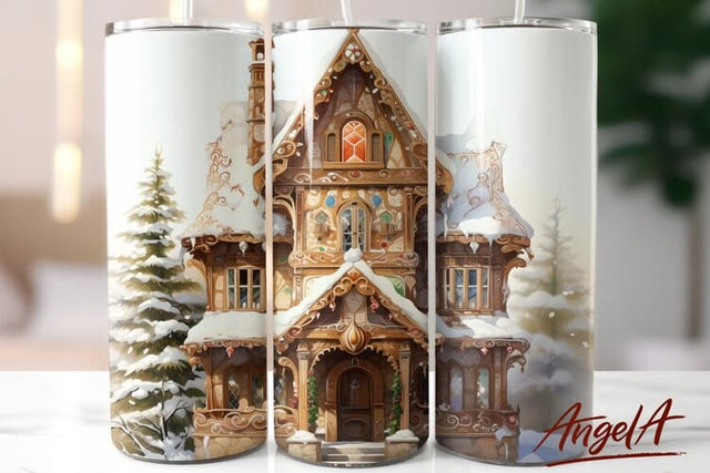 Christmas tumbler sublimation / Christmas fairy house PNG Sublimation Angelina Semenova 
