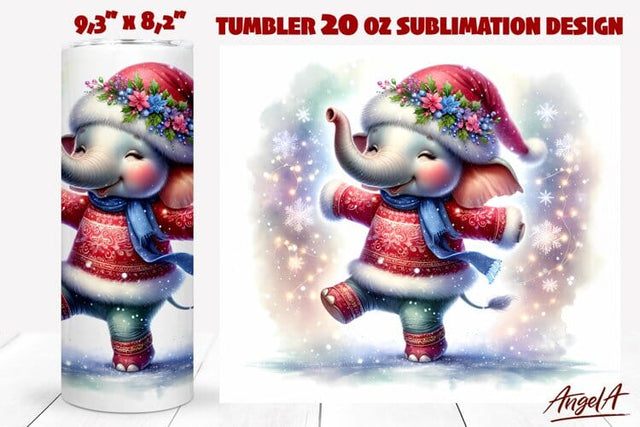 Christmas tumbler sublimation, cute elephant tumbler Sublimation Angelina Semenova 