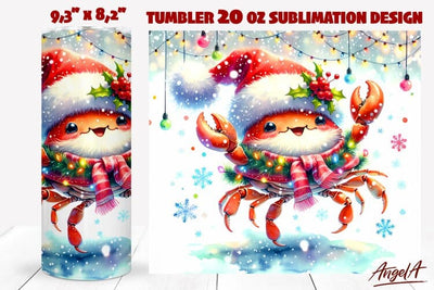 Christmas tumbler sublimation, dancing crab, sea animals Sublimation Angelina Semenova 