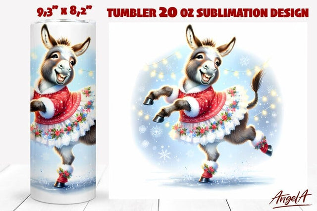 Christmas tumbler sublimation, donkey funny farm animal PNG Sublimation Angelina Semenova 