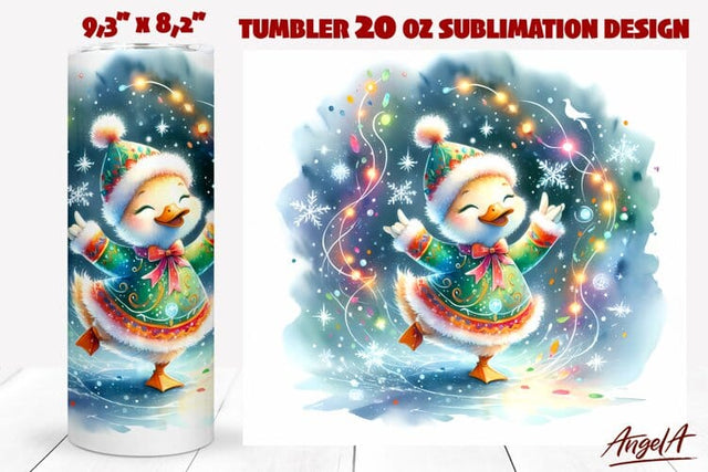Christmas tumbler sublimation, duckling funny farm animal Sublimation Angelina Semenova 