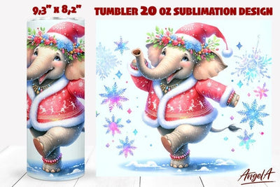 Christmas tumbler sublimation, elephant tumbler wrap PNG Sublimation Angelina Semenova 