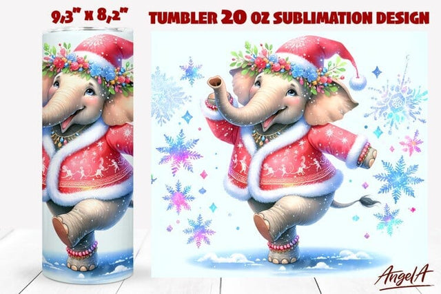 Christmas tumbler sublimation, elephant tumbler wrap PNG Sublimation Angelina Semenova 
