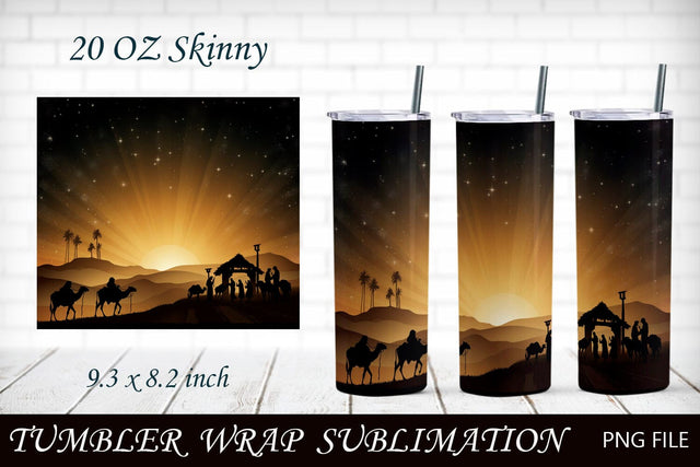 Christmas tumbler sublimation, Religious tumbler wrap, Nativity Sublimation AnastasiyaArtDesign 